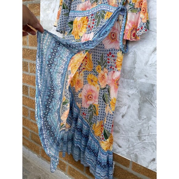 Farm Rio for Anthropologie Camila Wrap Maxi Dress size small - Picture 7 of 9